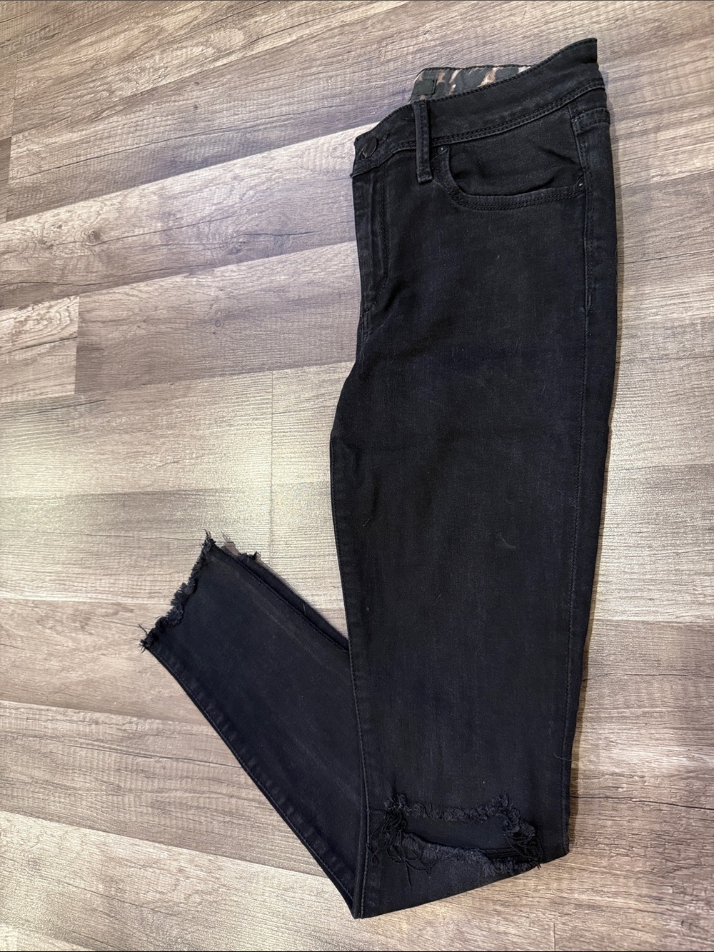 Joe's Jeans Black Skinny Frayed-Hem Jeans